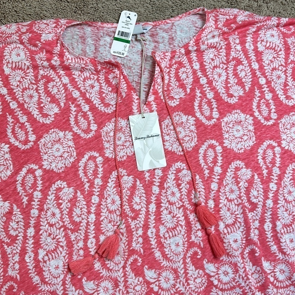 NWT Tommy Bahama Paisley Palace Linnea Poncho, Tutti Frutti - Picture 4 of 14